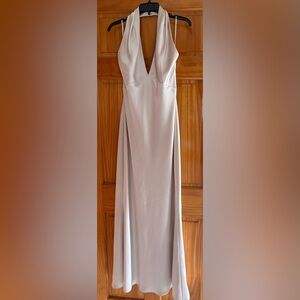 Amsale champagne Backless Gown classy absolutely beautiful